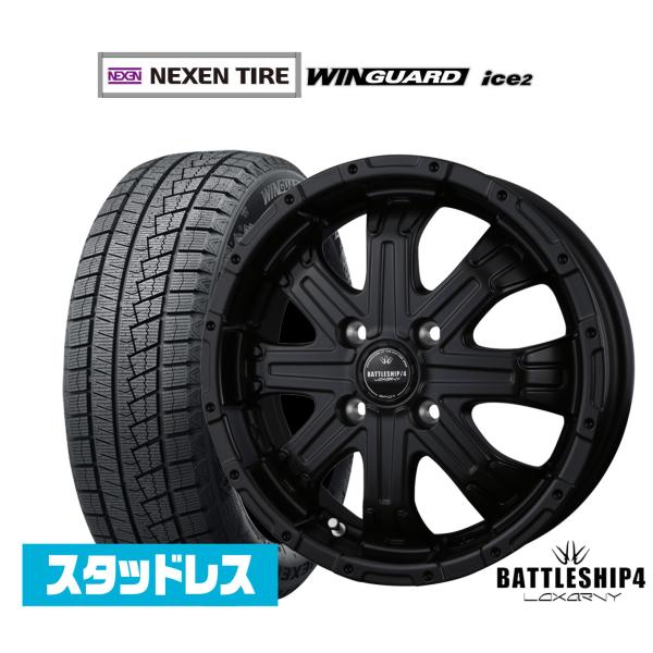 スタッドレスタイヤ ホイール4本セット BADX ロクサーニ バトルシップ4 NEXEN ネクセン ...
