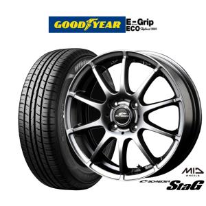 サマータイヤ ホイール4本セット MID シュナイダー スタッグ グッドイヤー エフィシエント グリップ エコ EG01 165/65R14｜carport-maluzen