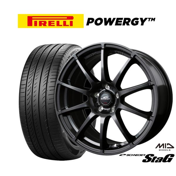 サマータイヤ ホイール4本セット MID シュナイダー スタッグ ピレリ POWERGY (パワジー...