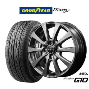 サマータイヤ ホイール4本セット MID ユーロスピード G-10 グッドイヤー イーグル LS2000 ハイブリッド2(HB2) 165/55R15｜カーポートマルゼン