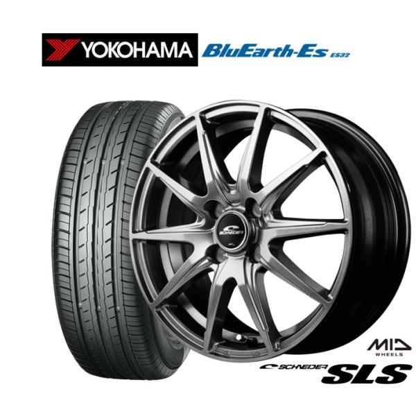 サマータイヤ ホイール4本セット MID シュナイダー SLS ヨコハマ BluEarth-ES ブ...