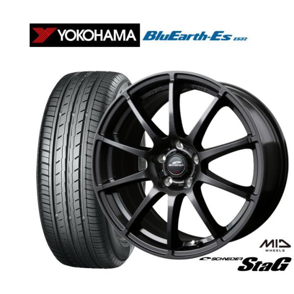 サマータイヤ ホイール4本セット MID シュナイダー スタッグ ヨコハマ BluEarth-ES ...