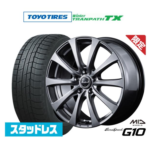 【数量限定】スタッドレスタイヤ ホイール4本セット MID ユーロスピード G-10 トーヨータイヤ...