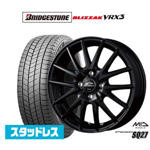 スタッドレスタイヤ ホイール4本セット MID シュナイダー SQ27 ブリヂストン BLIZZAK ブリザック VRX3 185/60R15｜carport-maluzen