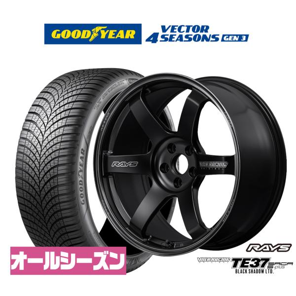 サマータイヤ ホイール4本セット レイズ ボルクレーシング TE37 サーガ S-plus Blac...