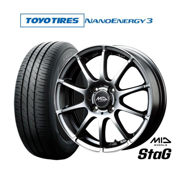 サマータイヤ ホイール4本セット MID ホイールズ スタッグ トーヨータイヤ NANOENERGY...