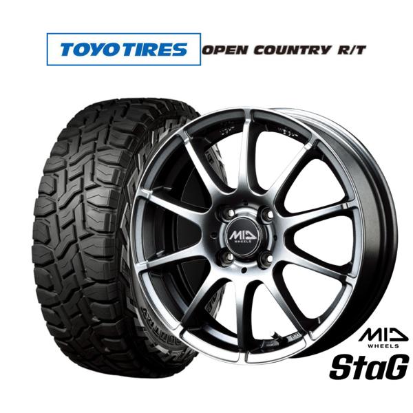 オフロードタイヤ ホイール4本セット MID ホイールズ スタッグ トーヨータイヤ OPEN COU...