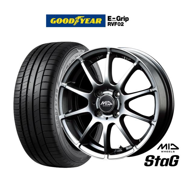 サマータイヤ ホイール4本セット MID ホイールズ スタッグ グッドイヤー エフィシエント グリッ...