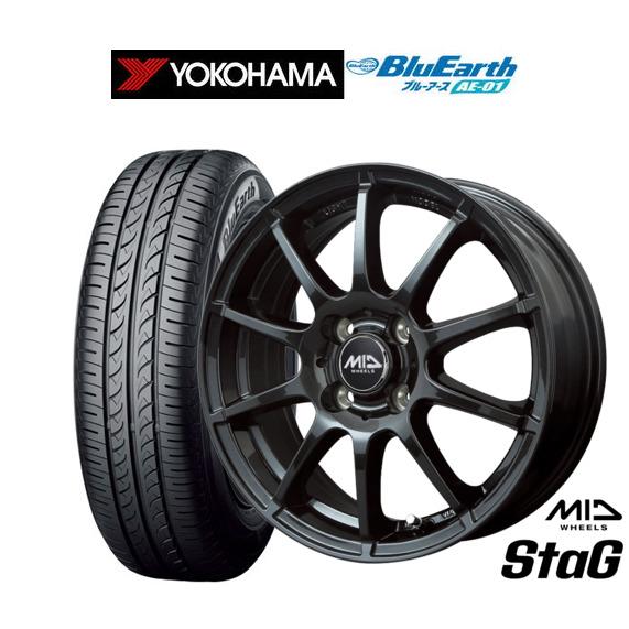 サマータイヤ ホイール4本セット MID ホイールズ スタッグ ヨコハマ BluEarth ブルーア...