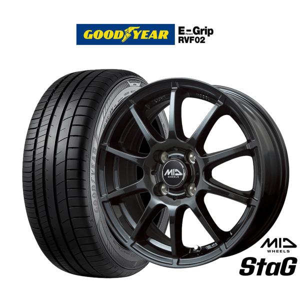 サマータイヤ ホイール4本セット MID ホイールズ スタッグ グッドイヤー エフィシエント グリッ...
