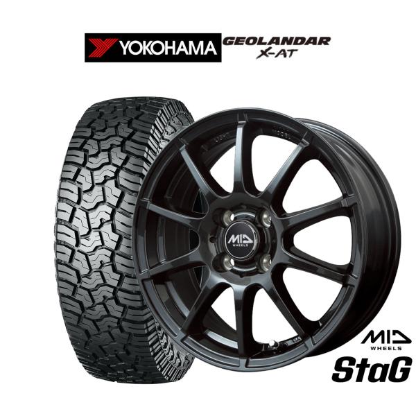 オフロードタイヤ ホイール4本セット MID ホイールズ スタッグ ヨコハマ GEOLANDAR ジ...