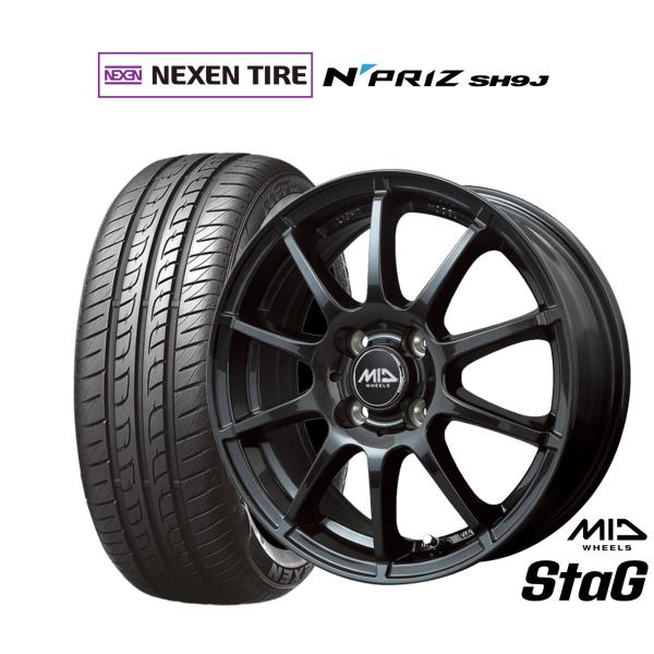 サマータイヤ ホイール4本セット MID ホイールズ スタッグ NEXEN ネクセン N priz ...