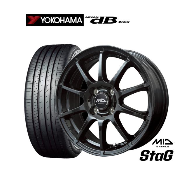 サマータイヤ ホイール4本セット MID ホイールズ スタッグ ヨコハマ ADVAN アドバン dB...