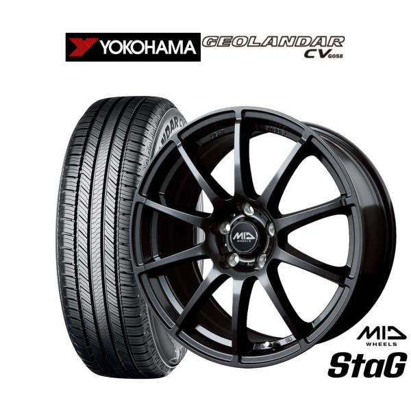 サマータイヤ ホイール4本セット MID ホイールズ スタッグ ヨコハマ GEOLANDAR ジオラ...