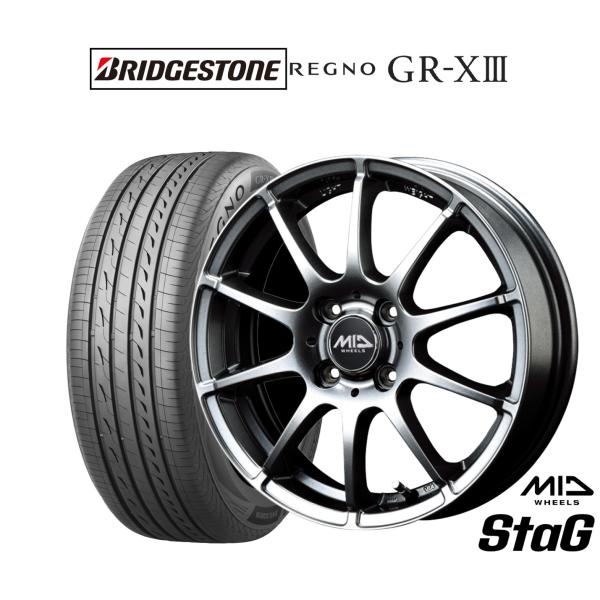 サマータイヤ ホイール4本セット MID ホイールズ スタッグ ブリヂストン REGNO レグノ G...