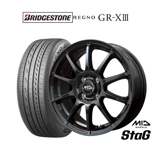 サマータイヤ ホイール4本セット MID ホイールズ スタッグ ブリヂストン REGNO レグノ G...