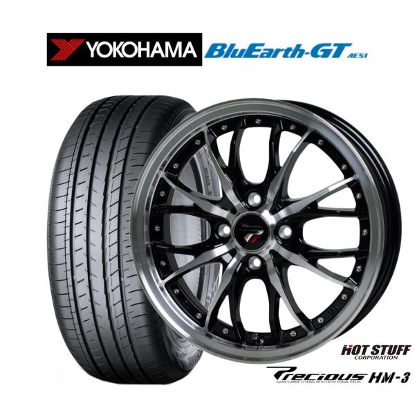 サマータイヤ ホイール4本セット ホットスタッフ プレシャス HM-3 ヨコハマ BluEarth ...