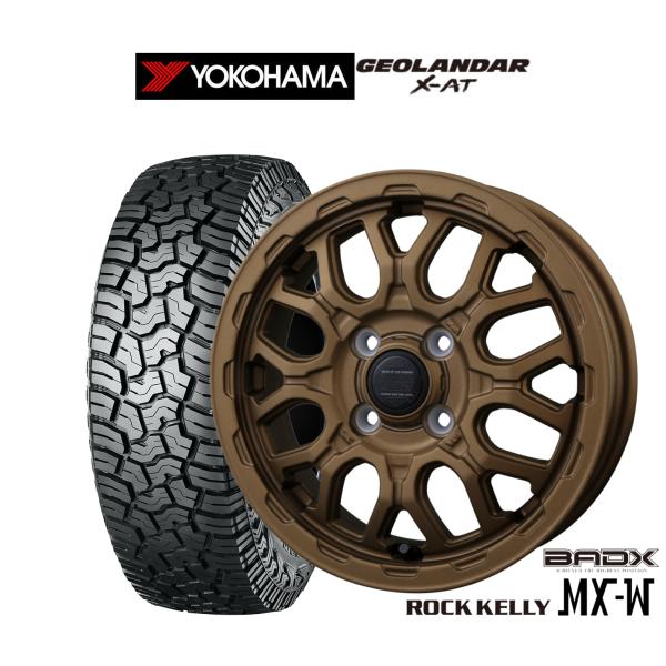 オフロードタイヤ ホイール4本セット BADX ロックケリー ROCK KELLY MX-W ヨコハ...