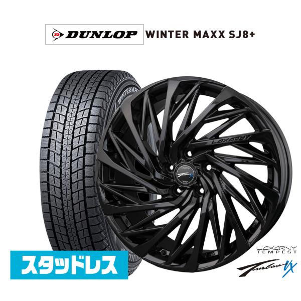 スタッドレスタイヤ ホイール4本セット BADX ロクサーニ テンペストタービンVX Black E...