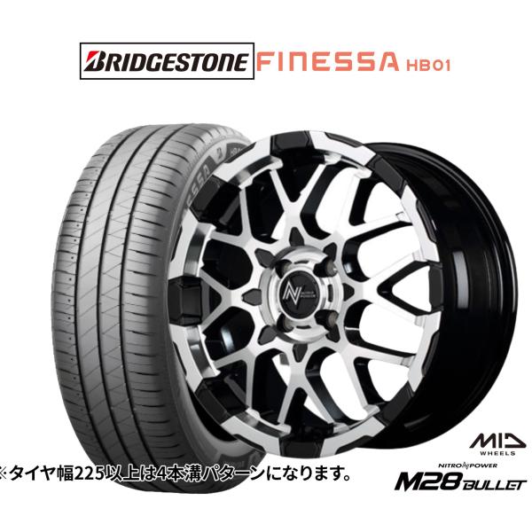 サマータイヤ ホイール4本セット MID ナイトロパワー M28 バレット KC ブリヂストン FI...