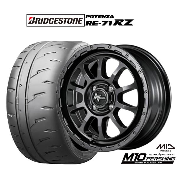 サマータイヤ ホイール4本セット MID ナイトロパワー M10 パーシング KC BARREL B...