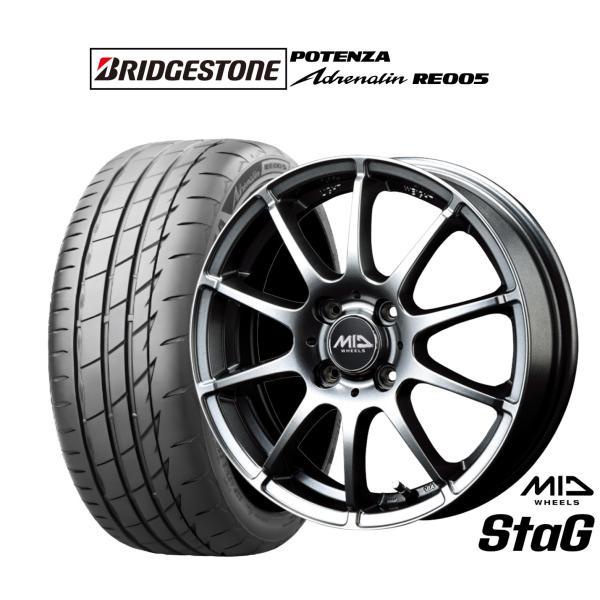 サマータイヤ ホイール4本セット MID ホイールズ スタッグ ブリヂストン POTENZA ポテン...