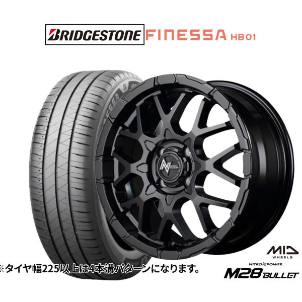 サマータイヤ ホイール4本セット MID ナイトロパワー M28 バレット KC ブリヂストン FI...