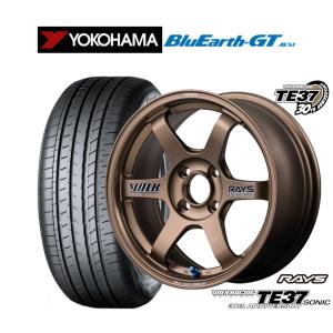 サマータイヤ ホイール4本セット レイズ ボルクレーシング TE37 SONIC(ソニック) 30TH STICKER Ver. ヨコハマ BluEarth ブルーアース GT (AE51) 195/45R16