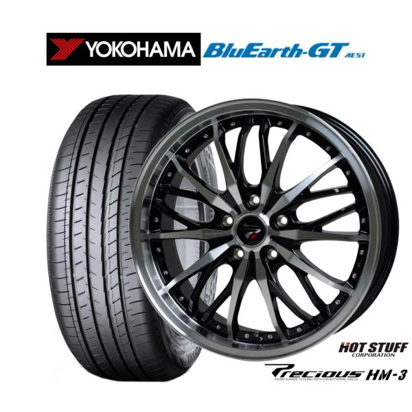 サマータイヤ ホイール4本セット ホットスタッフ プレシャス HM-3 ヨコハマ BluEarth ...