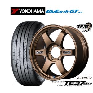 サマータイヤ ホイール4本セット レイズ ボルクレーシング TE37 ウルトラ LARGE P.C.D 30TH STICKER Ver. ヨコハマ BluEarth ブルーアース GT (AE51) 225/50R18