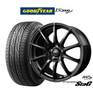 サマータイヤ ホイール4本セット MID シュナイダー スタッグ グッドイヤー イーグル LS2000 ハイブリッド2(HB2) 215/40R18