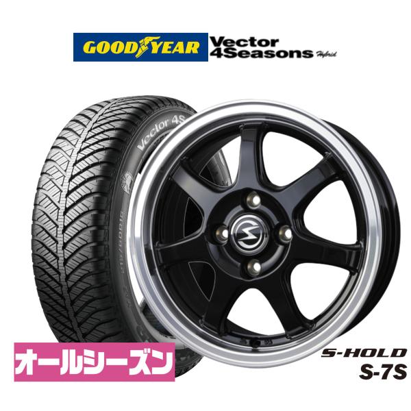 オールシーズンタイヤ ホイール4本セット BADX エスホールド S-7S グッドイヤー VECTO...