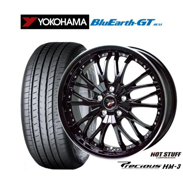 サマータイヤ ホイール4本セット ホットスタッフ プレシャス HM-3 ヨコハマ BluEarth ...