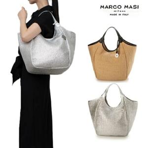 Marco Masi マルコマージ バッグ 2141トートバッグ レディース イタリア製 牛革 本革 ラフィア コンサバ A4 大容量 肩掛け