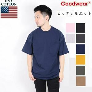 GOODWEAR グッドウェア good wear ビッグシルエット Tシャツ 2024SS ポケット付き クルーネック 大きいサイズ メンズ レディース 無地 丸首 3505