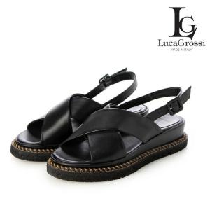 新品ルカグロッシ　　Luca G. ブラウンレザーストラップサンダル 新品ルカグロッシ Luca G. ブラウンレザーストラップサンダル