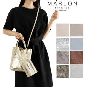 MARLON FIRENZE ショルダーバッグ ハンドバッグ 2Way 牛革 シボ加工