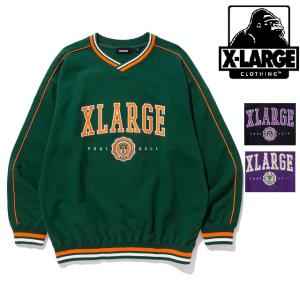 エクストララージ X-LARGE PIPING V NECK SWEAT Vネックスウェット トレーナー フットボールチーム カレッジ メンズ トップス 人気 おすすめ おしゃれ｜carre-store