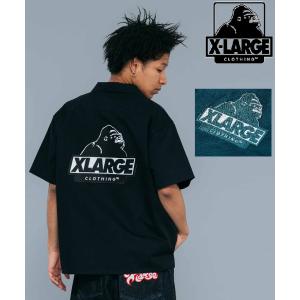 エクストララージ シャツ 半袖 XLARGE S/S OG WORK SHIRT ワークシャツ ロゴ刺繍 メンズ レディース トップス ショートスリーブシンプル 人気｜carre-store