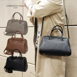 【美品】CHRISTIAN VILLA　ギャビー　2wayバッグ　本革　黒金 美品】CHRISTIAN VILLA ギャビー 2wayバッグ 本革 黒金 - メルカリ