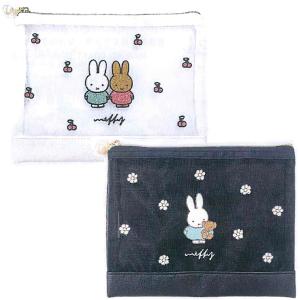 メッシュ フラットポーチ ミッフィー MIFFY チェリーフラワーシリーズ DBM-603/ホワイト DBM-604/ブラック マリモクラフト 2021年8月