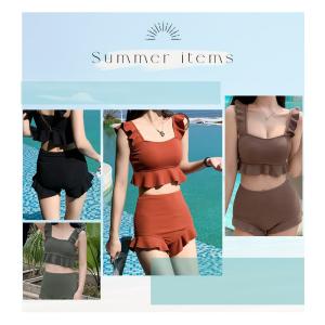 水着 タンキニ レディース 体型カバー フリル...の詳細画像2