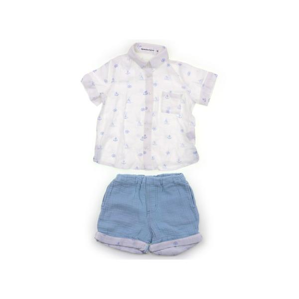 ベベ プチ ポワ ヴェール BeBe Petits Pois Vert 上下セット 90サイズ 男の...