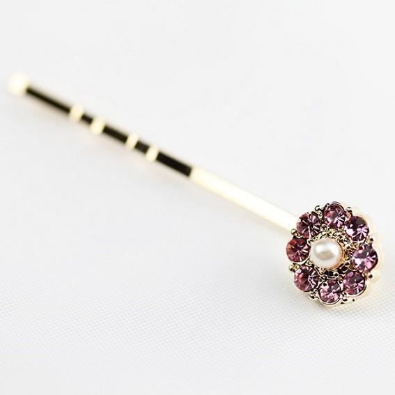 【送料無料】一粒パールきらきらヘアピン/ヘアアクセサリー　スワロフスキーエレメンツ【髪飾り】【メール...