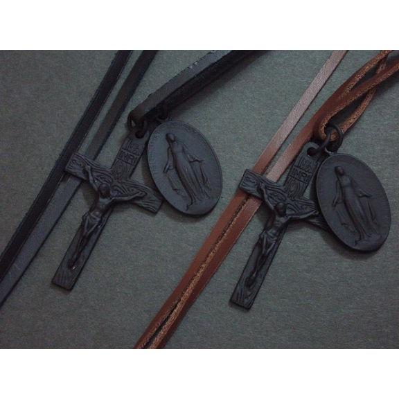 【送料無料】本革ロングチョーカー　マットブラックマリア&amp;クロス　ネックレス【メンズ　レディース】【メ...