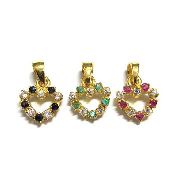 【送料無料】天然石(ルビー・エメラルド・サファイア)　ペンダントトップ　キュービックジルコニア【レデ...