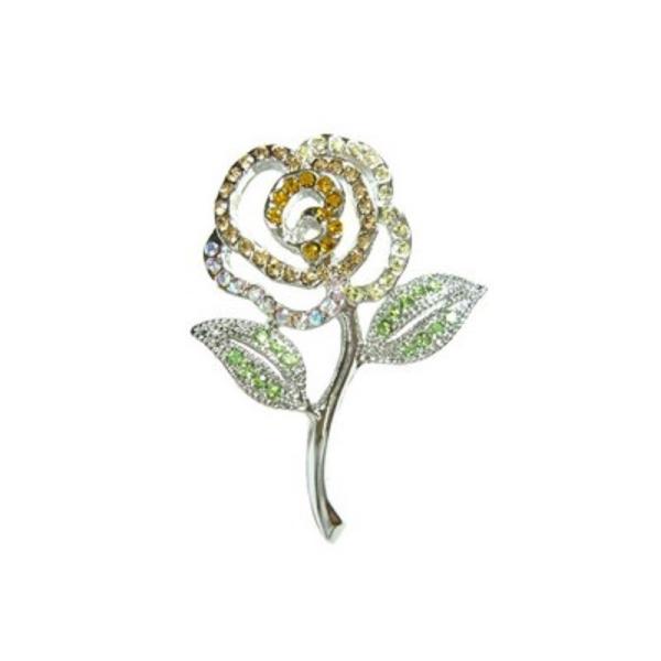 【送料無料】スワロフスキーラインストーン　薔薇　バラ　タックブローチ【メール便：送料無】【代引き可：...