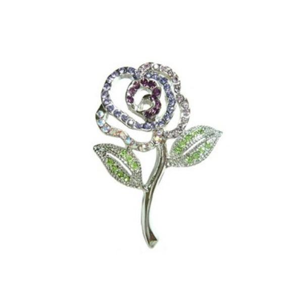 【送料無料】スワロフスキーラインストーン　薔薇　バラ　タックブローチ【メール便：送料無】【代引き可：...