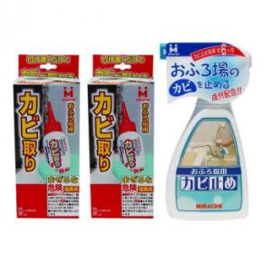 日本ミラコン産業 お風呂場カビ対策セット　(シリコンカビ取り80g×2＆浴室・洗面所用カビ止め250...