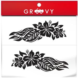 ステッカー ハイビスカス 3枚セット 全6色 ホワイト ブラック ブルー